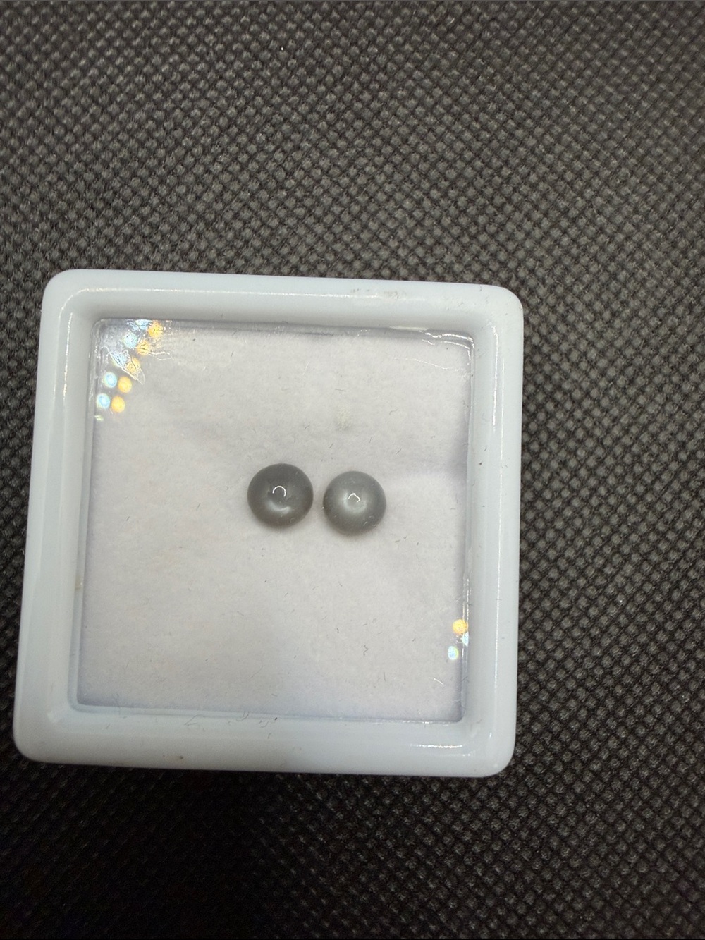 Grey Moonstone Round Loose Gemstones — 6mm Pair